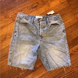 Topman Light Blue Button-Fly Denim Shorts